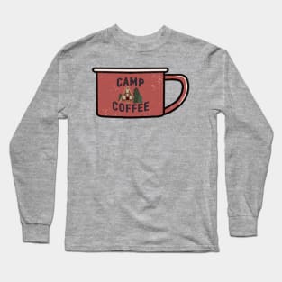 Camp Coffee Enamel Cup - log cabin Long Sleeve T-Shirt